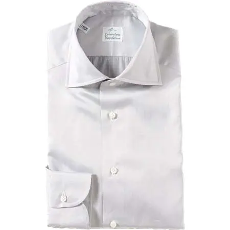 Avino Laboratorio Napoletano(アヴィーノラボラトリオナポレターノ) コットン ファインツイル ワイドカラー シャツ