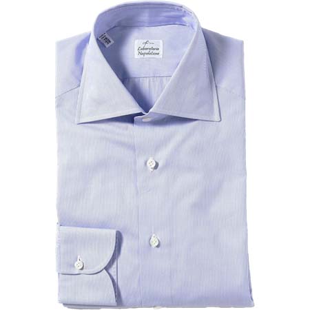 Avino Laboratorio Napoletano(アヴィーノラボラトリオナポレターノ) ヘアラインストライプ ワイドカラー シャツ