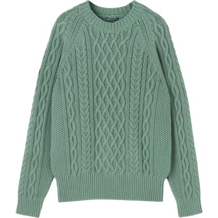 AZ by junhashimoto(エーゼイバイジュンハシモト) ARAN CREWNECK KNIT