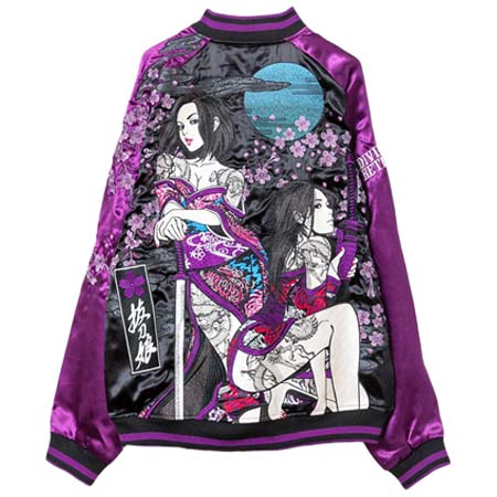 抜刀娘(バットウムスメ) “月光決闘”総刺繍 リバーシブル スカジャン