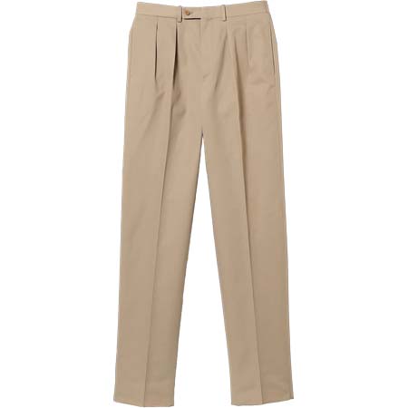 BERNARD ZINS(ベルナールザンス) ポリエステルコットン ドリル 2プリーツ ワイドスラックス