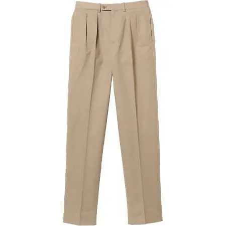 BERNARD ZINS(ベルナールザンス) ポリエステルコットン ドリル 2プリーツ ワイドスラックス