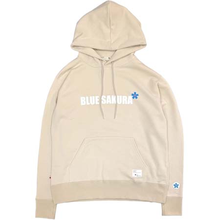 BLUE SAKURA(ブルーサクラ) CLASSIC VINTAGE HOODIE “BLUE SAKURA LOGO” / BEIGE