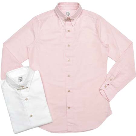 BOLZONELLA(ボルゾネッラ) ウォッシュドコットンオックスフォードロングポイントカラーシャツ