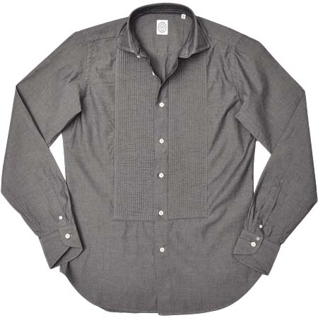 BOLZONELLA(ボルゾネッラ) コットン シャンブレー レギュラーカラー ブザムシャツ 31002001025