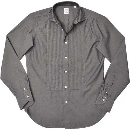 BOLZONELLA(ボルゾネッラ) コットン シャンブレー レギュラーカラー ブザムシャツ 31002001025