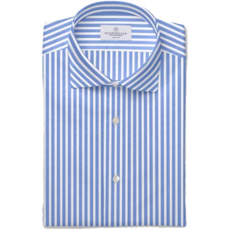 CANCLINI(カンクリーニ) ブルー ブロード ストライプ ドレスシャツ