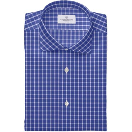 CANCLINI(カンクリーニ) リンクルフリー ブルーチェックドレスシャツ