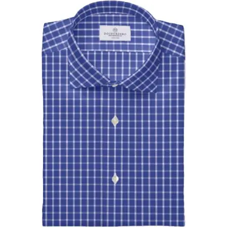 CANCLINI(カンクリーニ) リンクルフリー ブルーチェックドレスシャツ