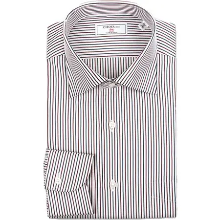 CHOYA 1886(チョーヤ1886) 長袖ワイドカラー レッド ワイシャツ