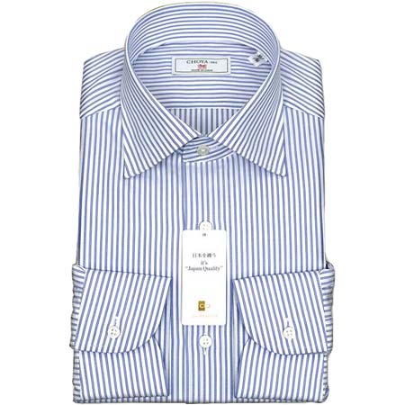 CHOYA 1886(チョーヤ1886) 長袖ワイドカラー ブルー ワイシャツ