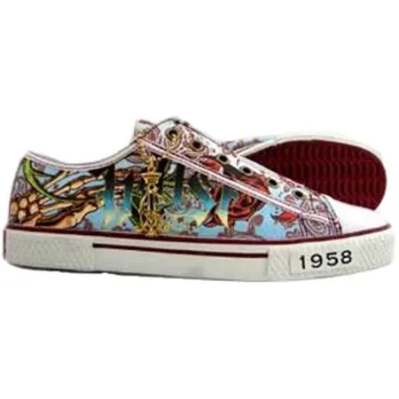 Christian Audigier(クリスチャンオードジェー) シューズ ローキー バーガンディー/ホワイト