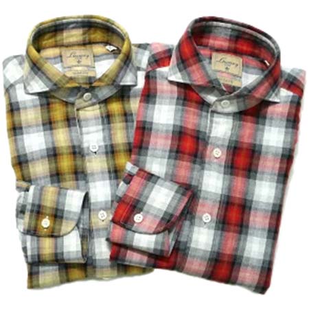 CIT LUXURY(チットラグジュアリー) PAUL ウォッシュド コットン タータンチェック ワイドカラーシャツ