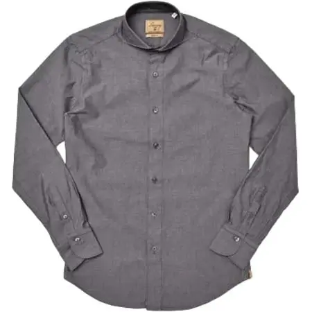 CIT LUXURY(チットラグジュアリー) PAUL コットン シャンブレー ウォッシュド ワイドカラーシャツ