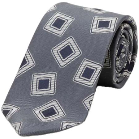 Cricket(クリケット) ヘリンボン地 四角柄 小紋ネクタイ日本製