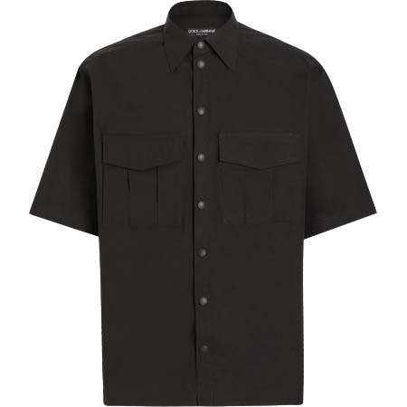 D&G(ディーアンドジー) ロゴプレート ポプリン シャツ