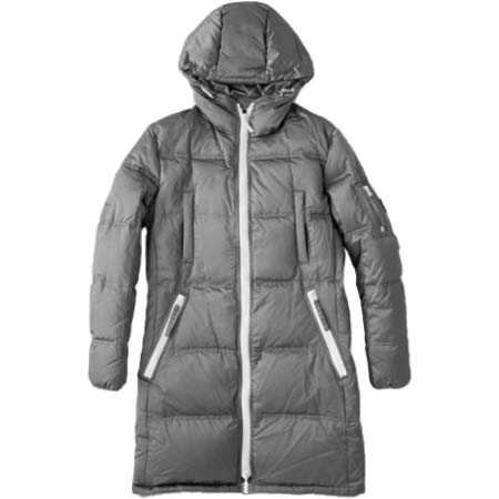 Dartin Bonaparto(ダルタンボナパルト) スワロジップ ロングダウンジャケット（シルバーグレー）_ホワイトジップ