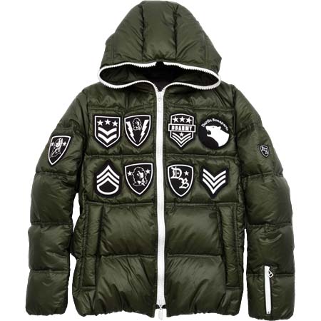 Dartin Bonaparto(ダルタンボナパルト) スワロジップダウンジャケット（グリーン）_ホワイトジップ_9ワッペン