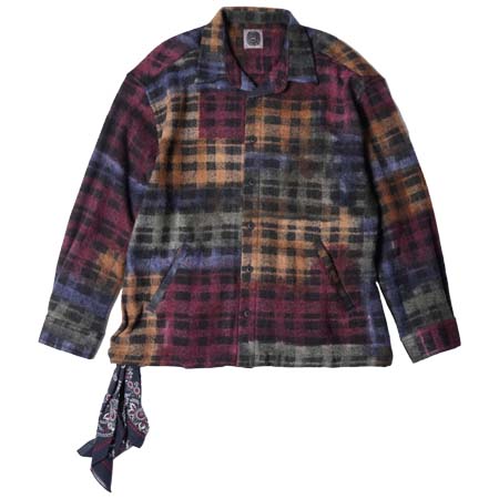 destin(デスティン) “MACCHIA”CASHMERE/WOOL SHIRTS-FOREST-