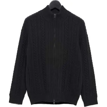 DURBAN(ダーバン) ケーブルフルジップカーディガンニット