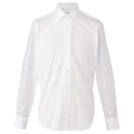 EMANUEL BERG(エマニュエル バーグ) レスシャツ　白ツイル　セミワイド　ＥＢ２４Ｆ／Ｓ／ＭＴＭ１６８０