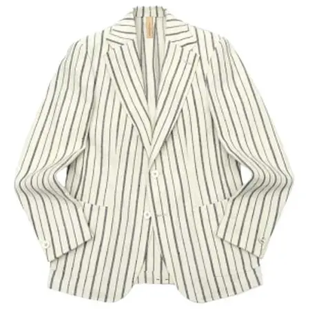 ERNESTO(エルネスト) リネンコットンシルクストライプ2Bジャケット