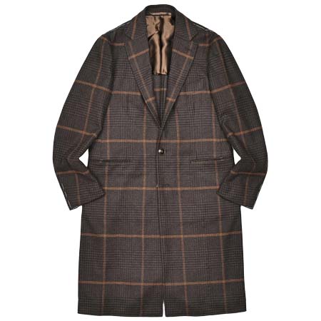 ES’CORIAL(エスコリアル)  グレンチェック ウインドウペーン シングル3Bチェスターコート