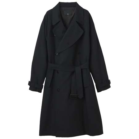 ES:S(エス) トレンチコート ウール ネイビー