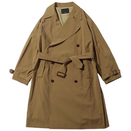 ES:S(エス) トレンチコート ポリエステルタイプライター ダークベージュ