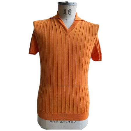 Fabrizio Del Carlo(ファブリツィオデルカルロ) 針抜きVネック衿付きニット