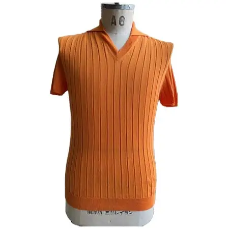 Fabrizio Del Carlo(ファブリツィオデルカルロ) 針抜きVネック衿付きニット