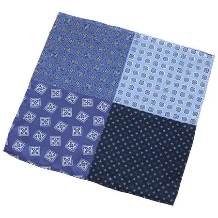 FAIRFAX(フェアファクス) 4面小紋柄シルクポケットチーフ