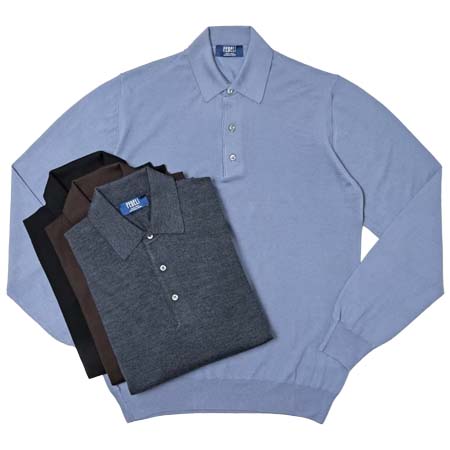 FEDELI(フェデッリ) SUPER140’sハイゲージウールソリッドニットポロ SPORTMAN ML.LANA140