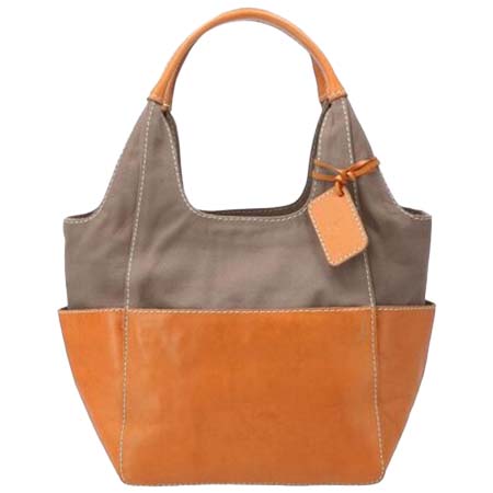 fes(フェス) キャンバス×本革ハンドバッグカウレザー