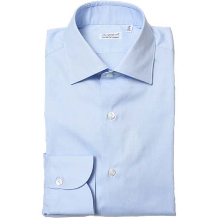 Finamore(フィナモレ) LUIGIルイジ/MILANOミラノ コットンピンオックスソリッドワイドカラーシャツ C0217