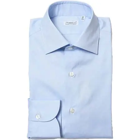 Finamore(フィナモレ) LUIGIルイジ/MILANOミラノ コットンピンオックスソリッドワイドカラーシャツ C0217