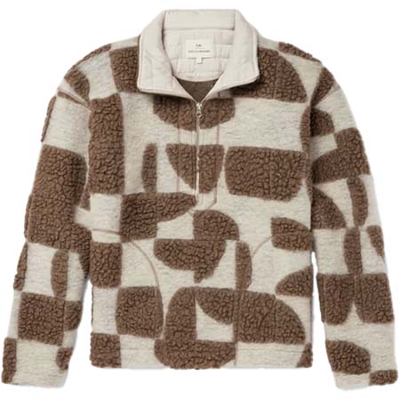 Folk(フォーク) ウール混＆フリース ハーフジップ スウェットシャツ