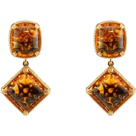 Folli Follie(フォリフォリ) On and On ladies gold plated long earrings with synthetic stones