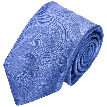 FRANCO SPADA(フランコスパダ) ヴィンテージ更紗ペーズリー無地調ネクタイ：ロイヤルダークブルー