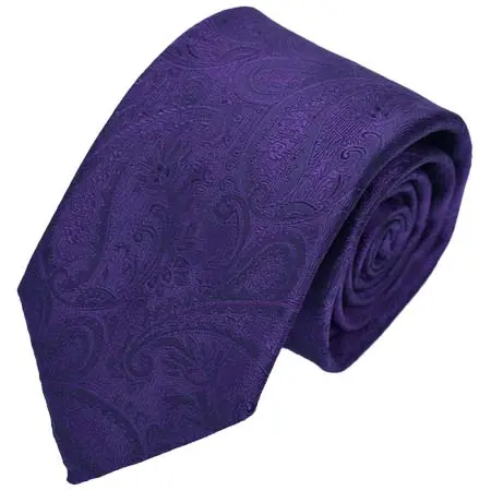 FRANCO SPADA(フランコスパダ) クラシック更紗ペーズリー無地調ネクタイ：ブリティッシュパープル