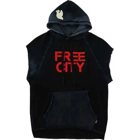 FREECITY(フリーシティ) ACTPOH002 LNL WORDY WRAPPING CUTOFF SUPER YUMM BIGGY HOODIE