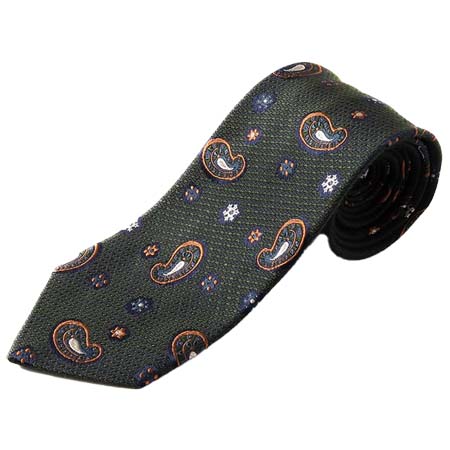 Fumagalli(フマガッリ) ペイズリー柄シルクウールジャカードネクタイ