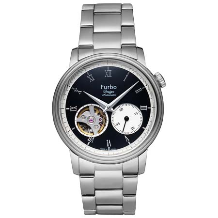 Furbo design(フルボデザイン) Trompe-l’oeil – ss / Black/ silver / stainless belt