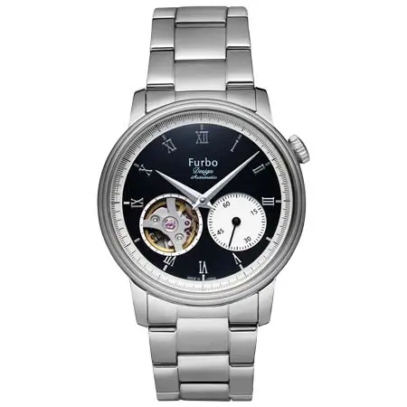 Furbo design(フルボデザイン) Trompe-l’oeil – ss / Black/ silver / stainless belt