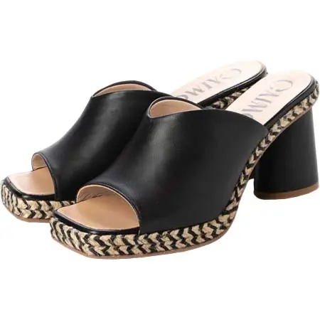 GAIMO(ガイモ) Vカットスクエアヒールサンダル