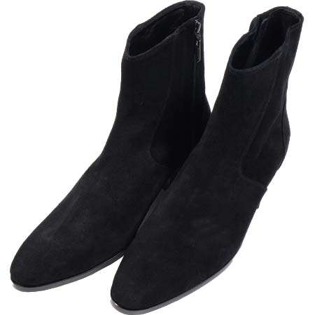 GalaabenD(ガラアーベント) ベロアスウェード 6cmヒールブーツ BLACK