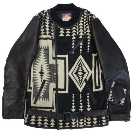 GARA(ガラ) ガラ ブラックミーンズ ブランケット ライダースジャケット