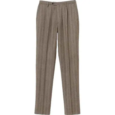 GERMANO(ジェルマーノ) ヘリンボーン 1プリーツ ワイド スラックス