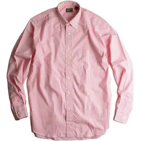 Gitman Brothers(ギットマンブラザーズ) ギンガムチェック ボタンダウンシャツ ピンク/ホワイト