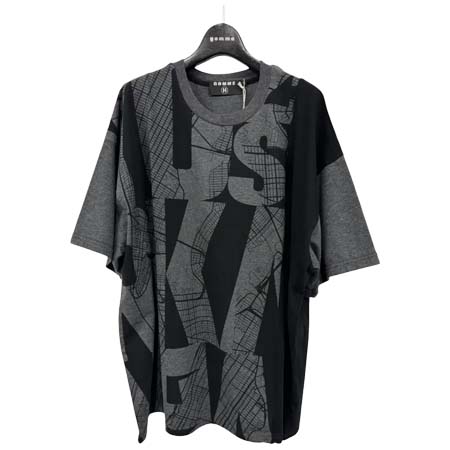 GOMME HOMME(ゴムオム) HY-T07-172-3/切替ワイドT/グレー×黒